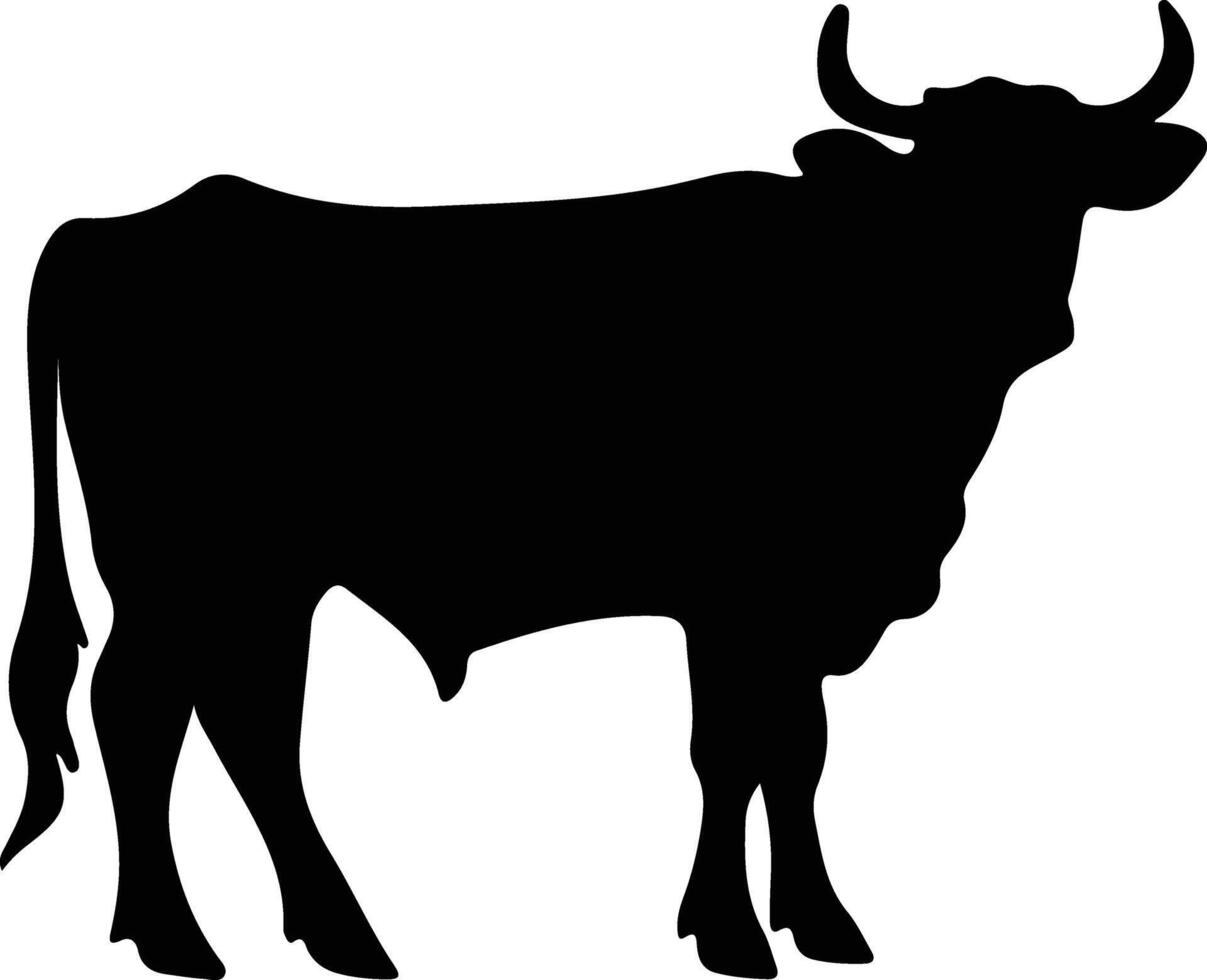 bétail noir silhouette vecteur