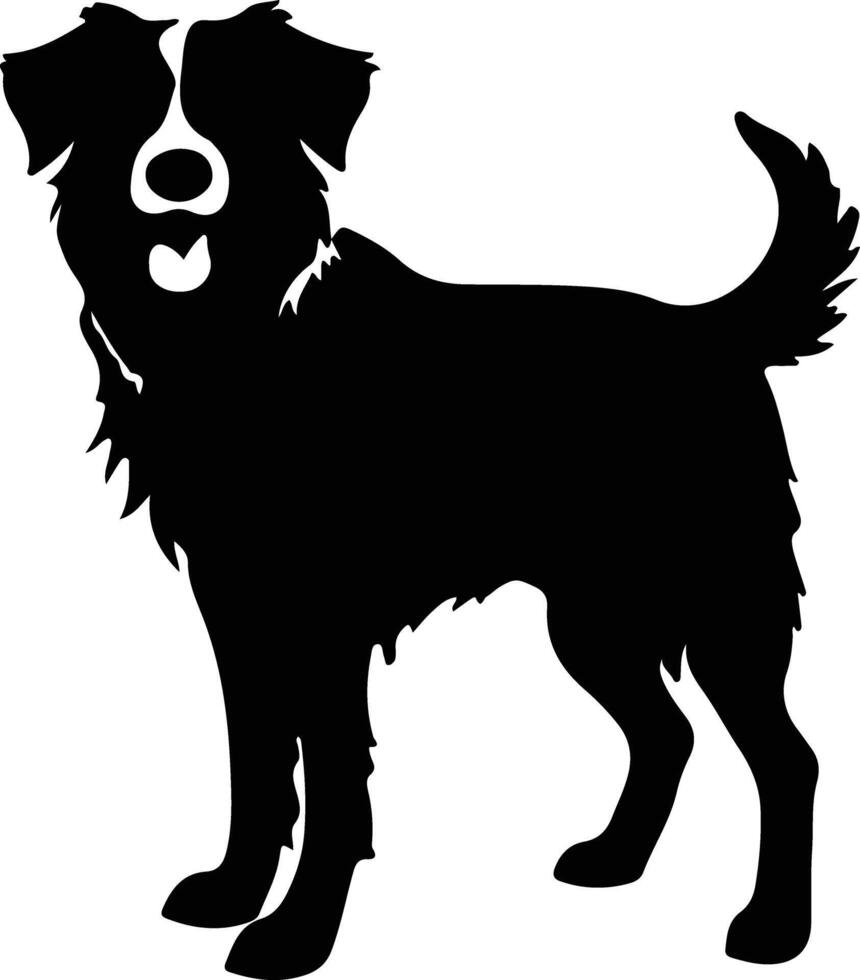 un compagnon chien noir silhouette vecteur