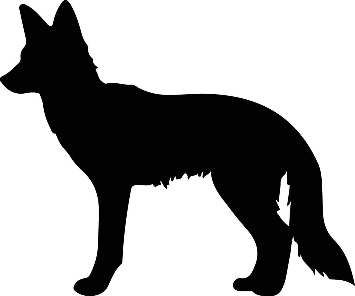 dhole noir silhouette vecteur