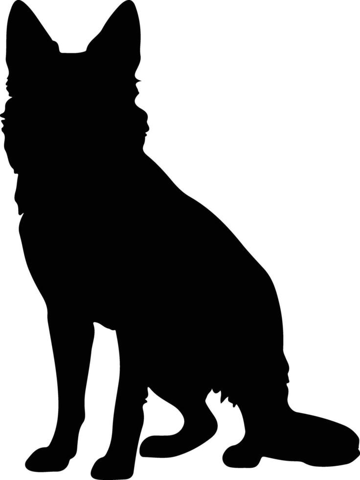 dingo noir silhouette vecteur