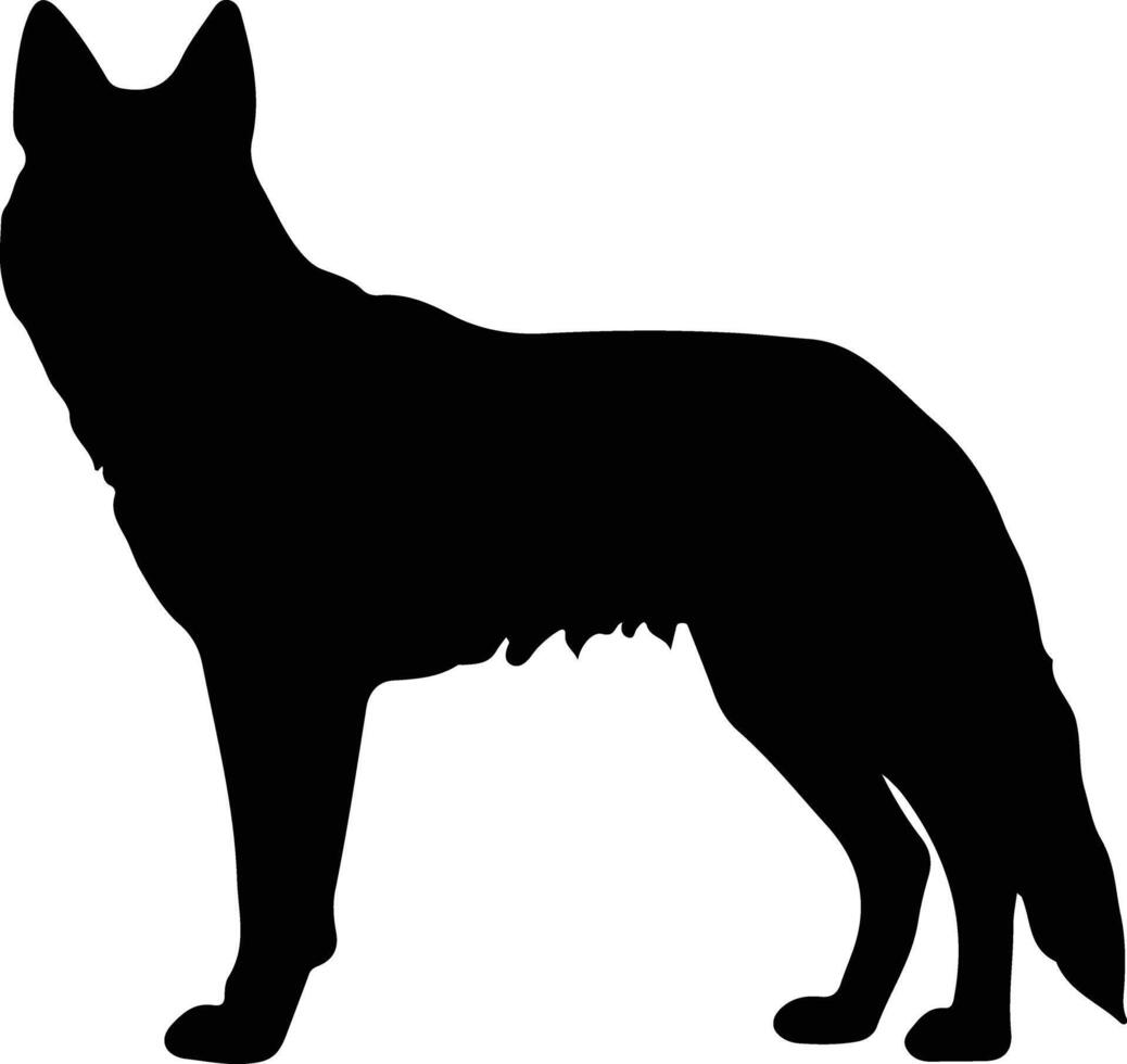 dingo noir silhouette vecteur