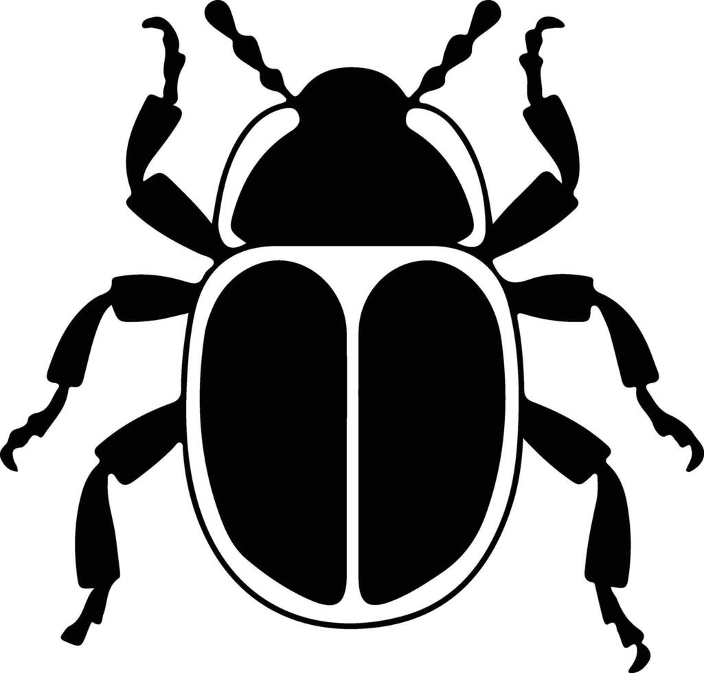 bouse scarabée noir silhouette vecteur