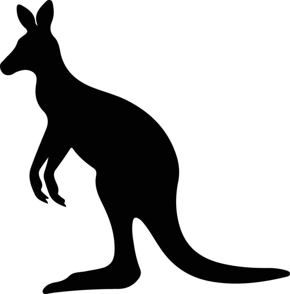 kangourou noir silhouette vecteur