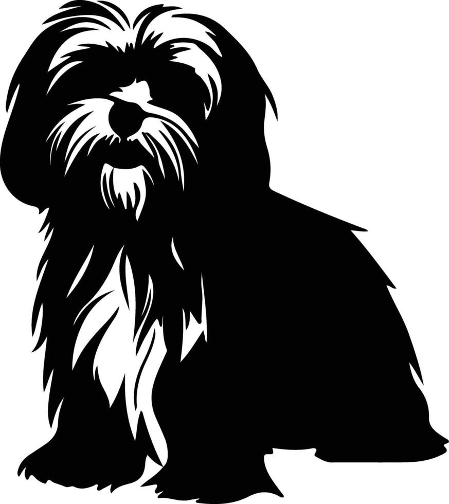 Lhassa apso silhouette vecteur