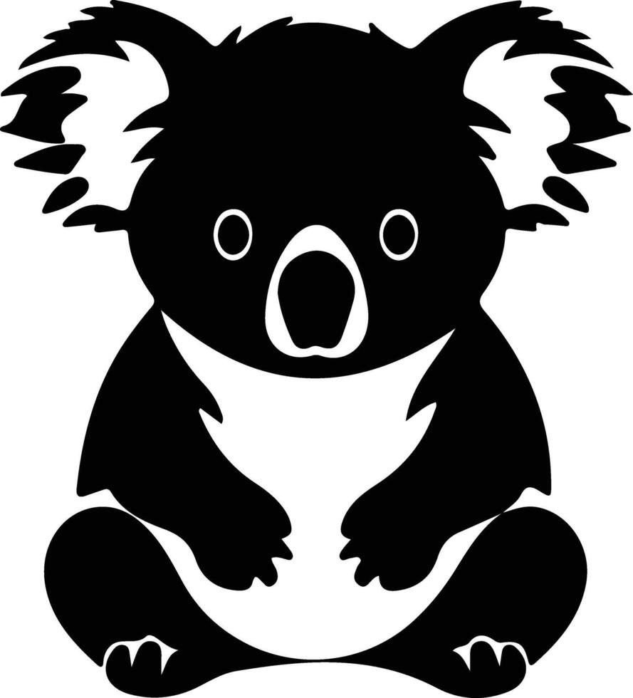 koala noir silhouette vecteur