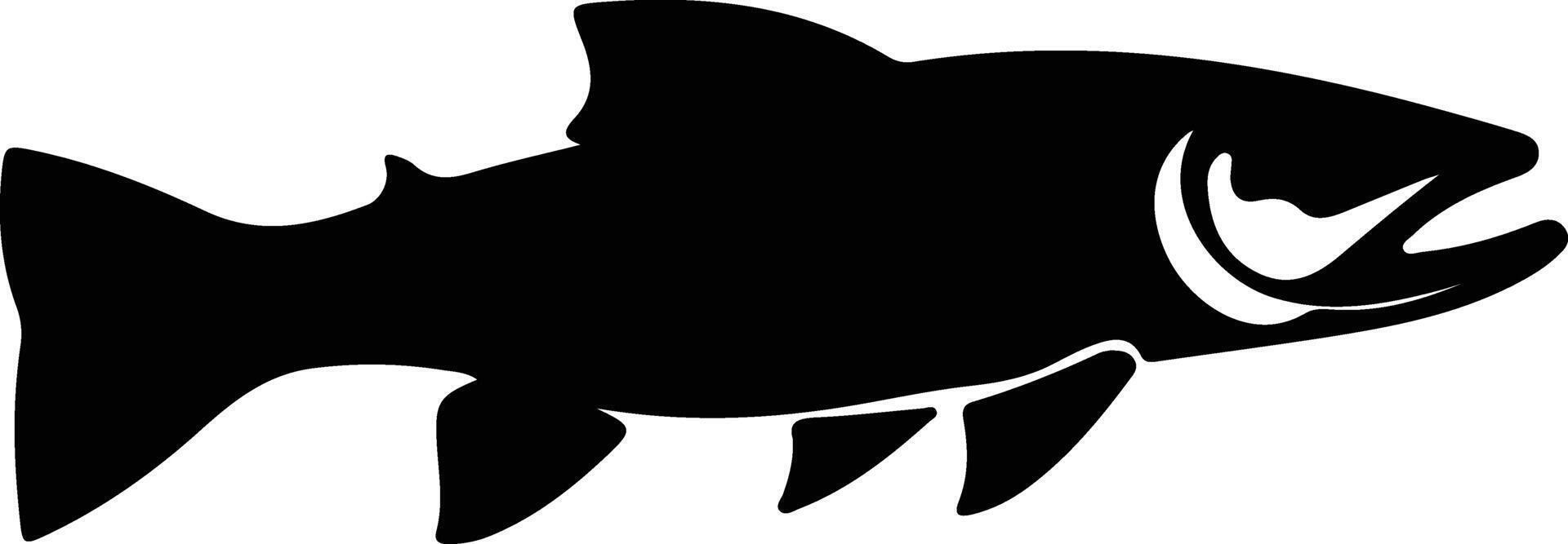 Lac truite noir silhouette vecteur
