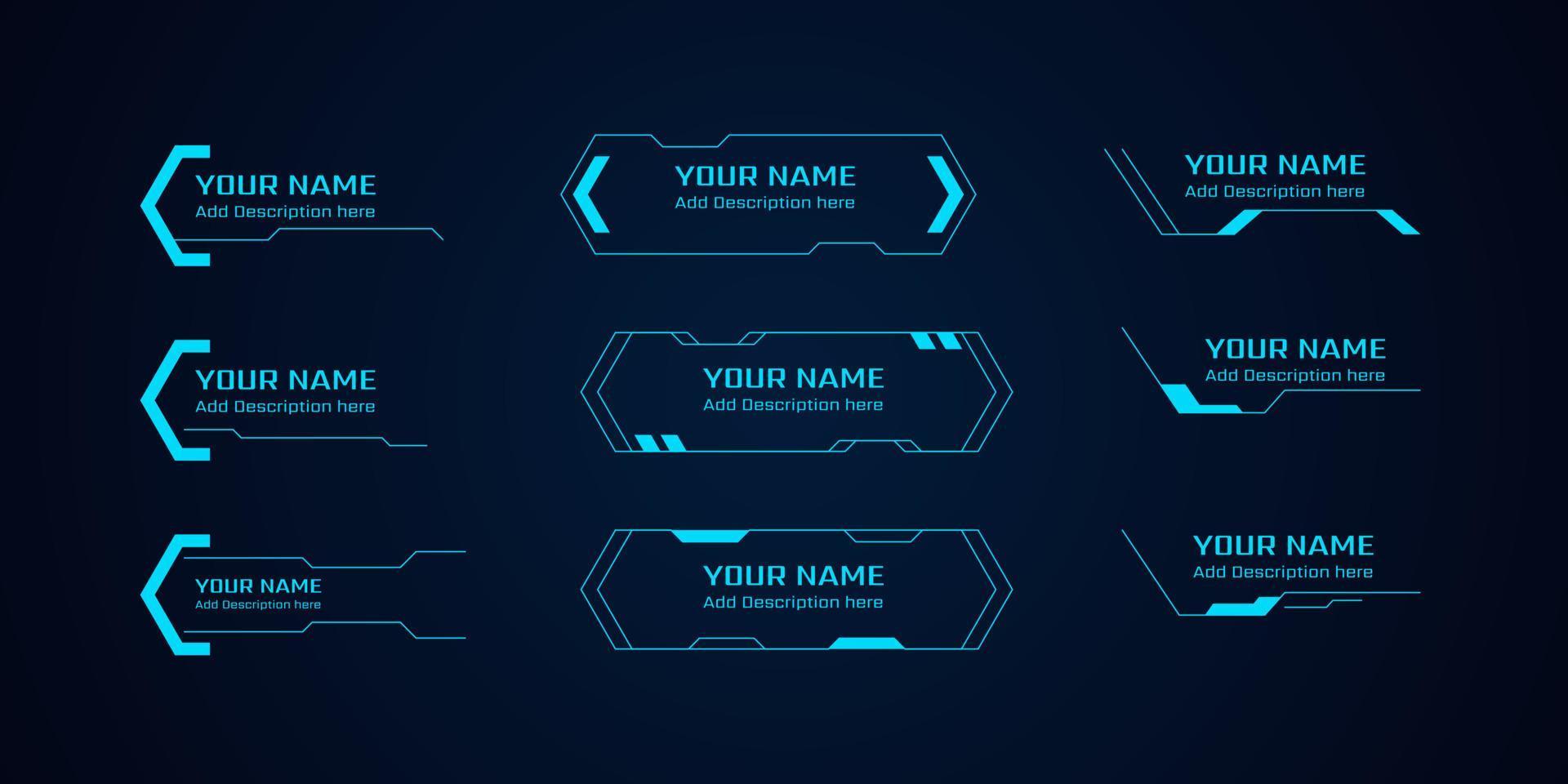 ensemble d'éléments d'interface utilisateur modernes de science-fiction. hud abstrait futuriste. bon pour l'interface utilisateur du jeu. élément vectoriel de troisième ligne inférieur.