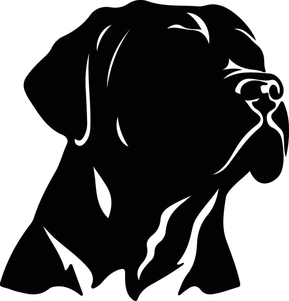 mastiff noir silhouette vecteur