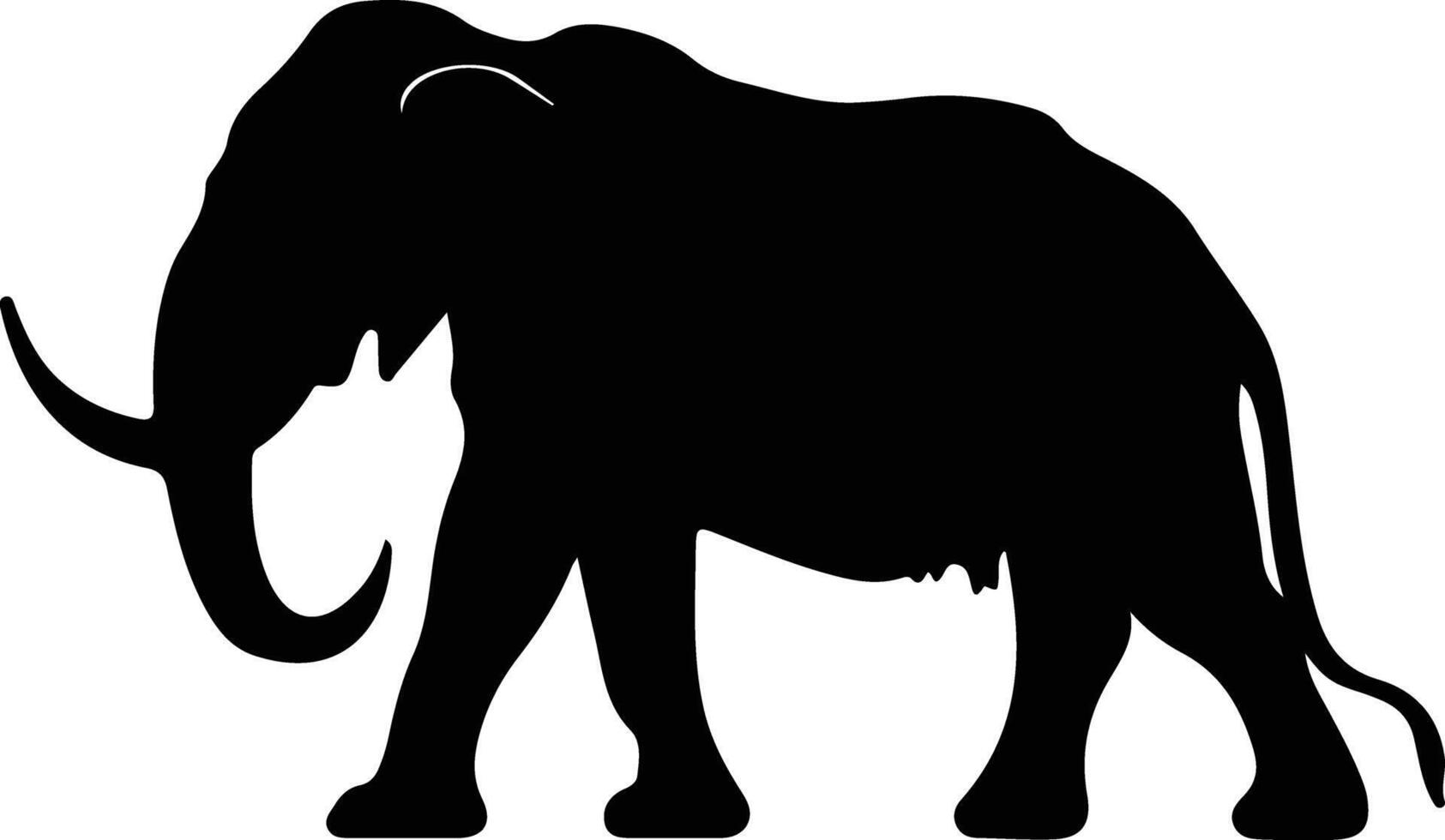mastodonte noir silhouette vecteur