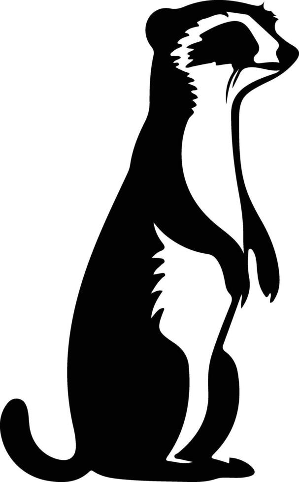 suricate noir silhouette vecteur