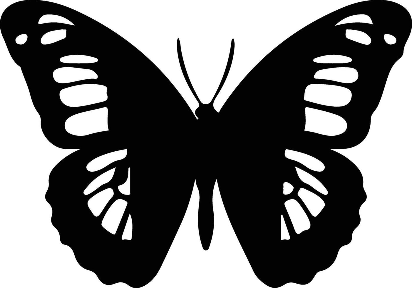 monarque papillon noir silhouette vecteur