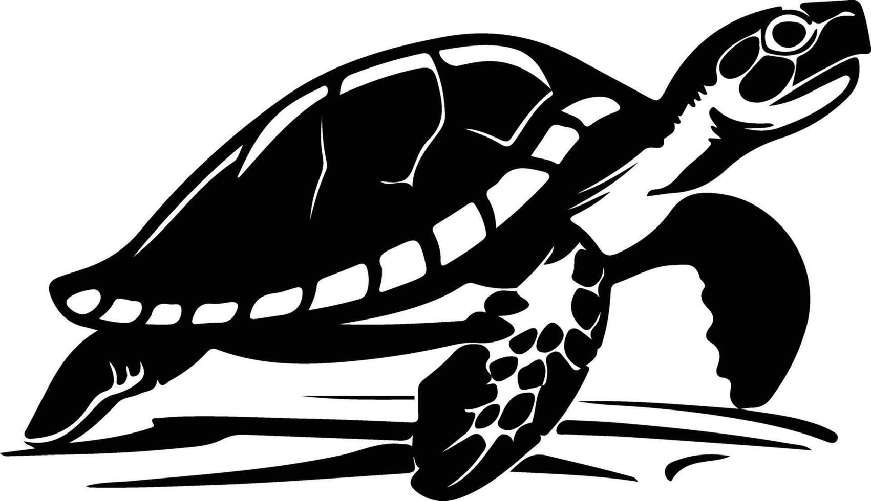 peint tortue noir silhouette vecteur