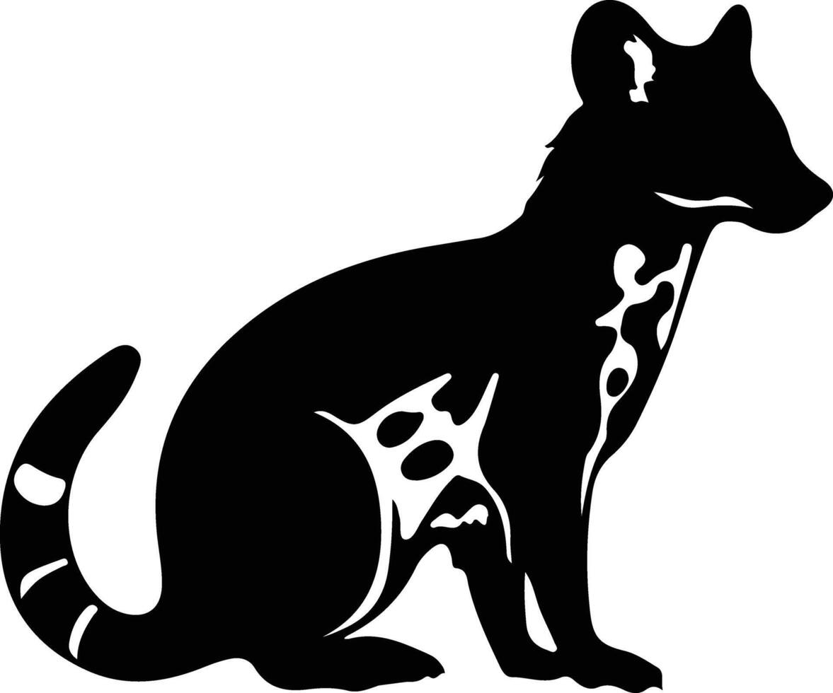 quoll noir silhouette vecteur