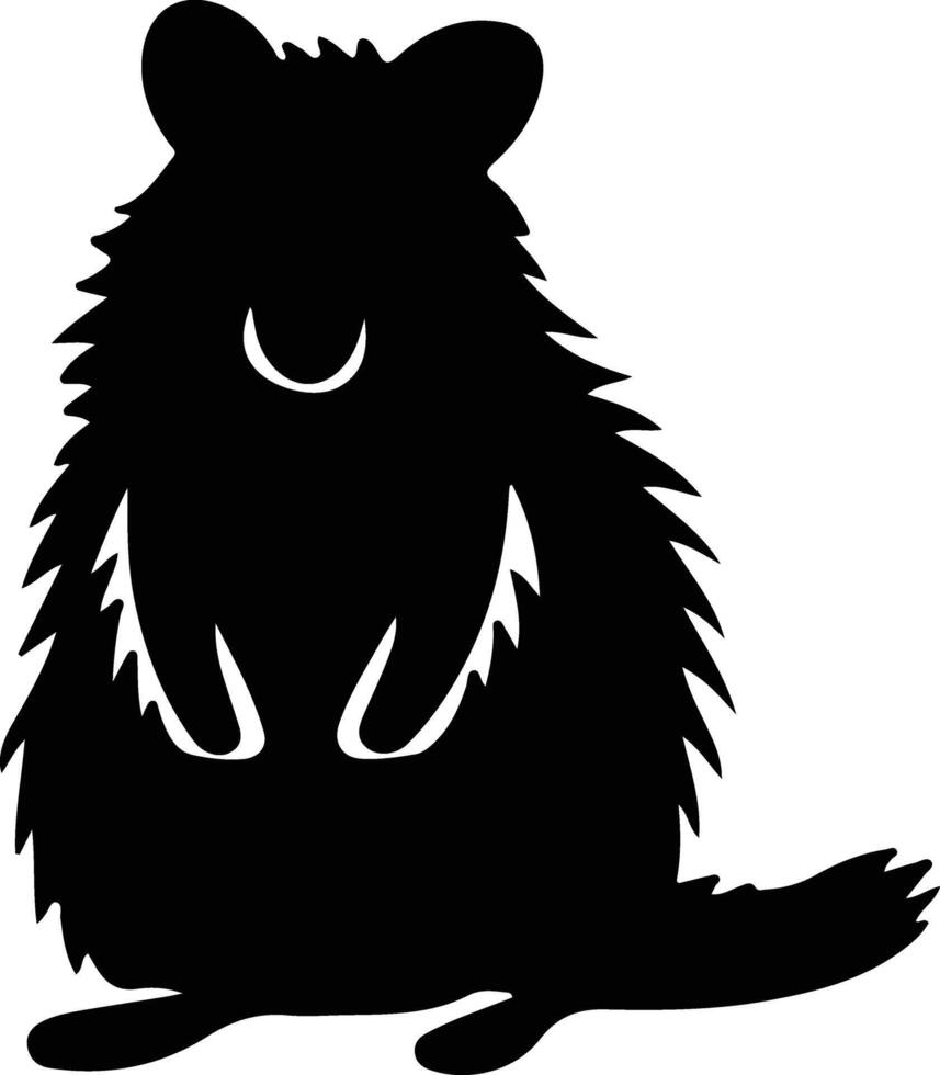 quokka noir silhouette vecteur