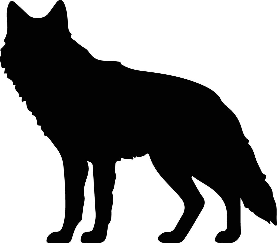 rouge Loup noir silhouette vecteur