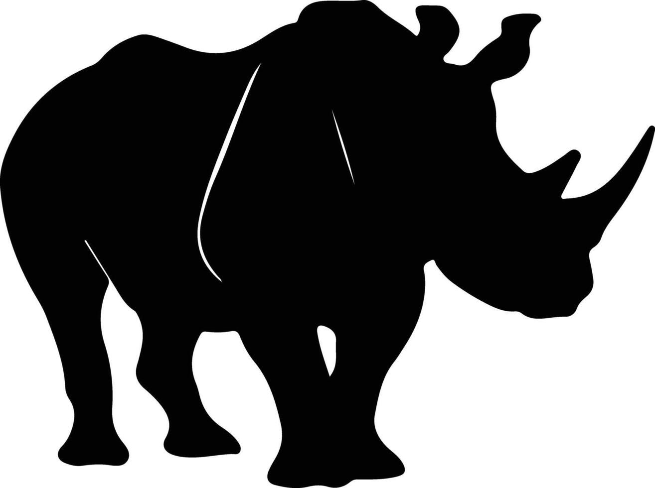 rhinocéros noir silhouette vecteur