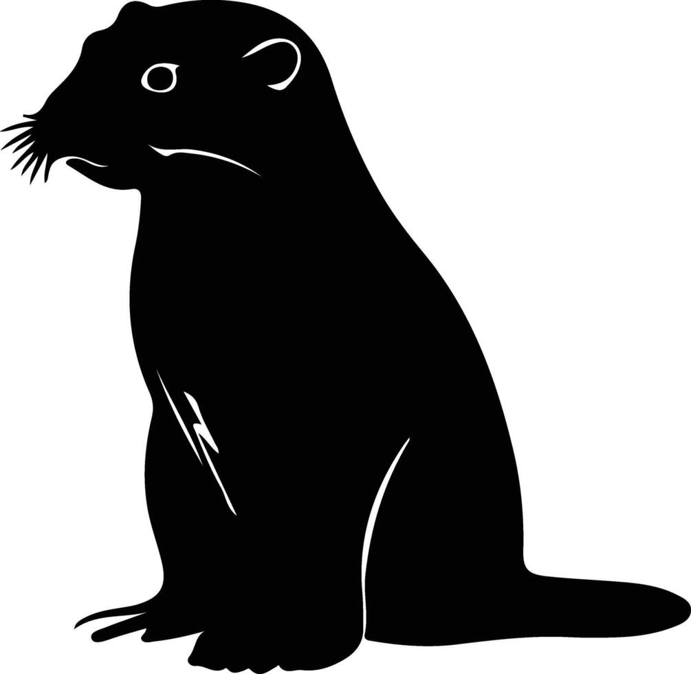 rivière loutre noir silhouette vecteur