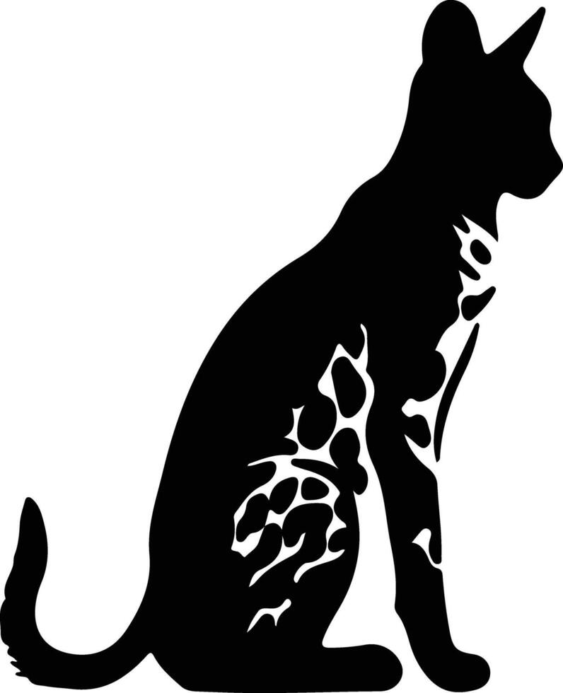 serval noir silhouette vecteur