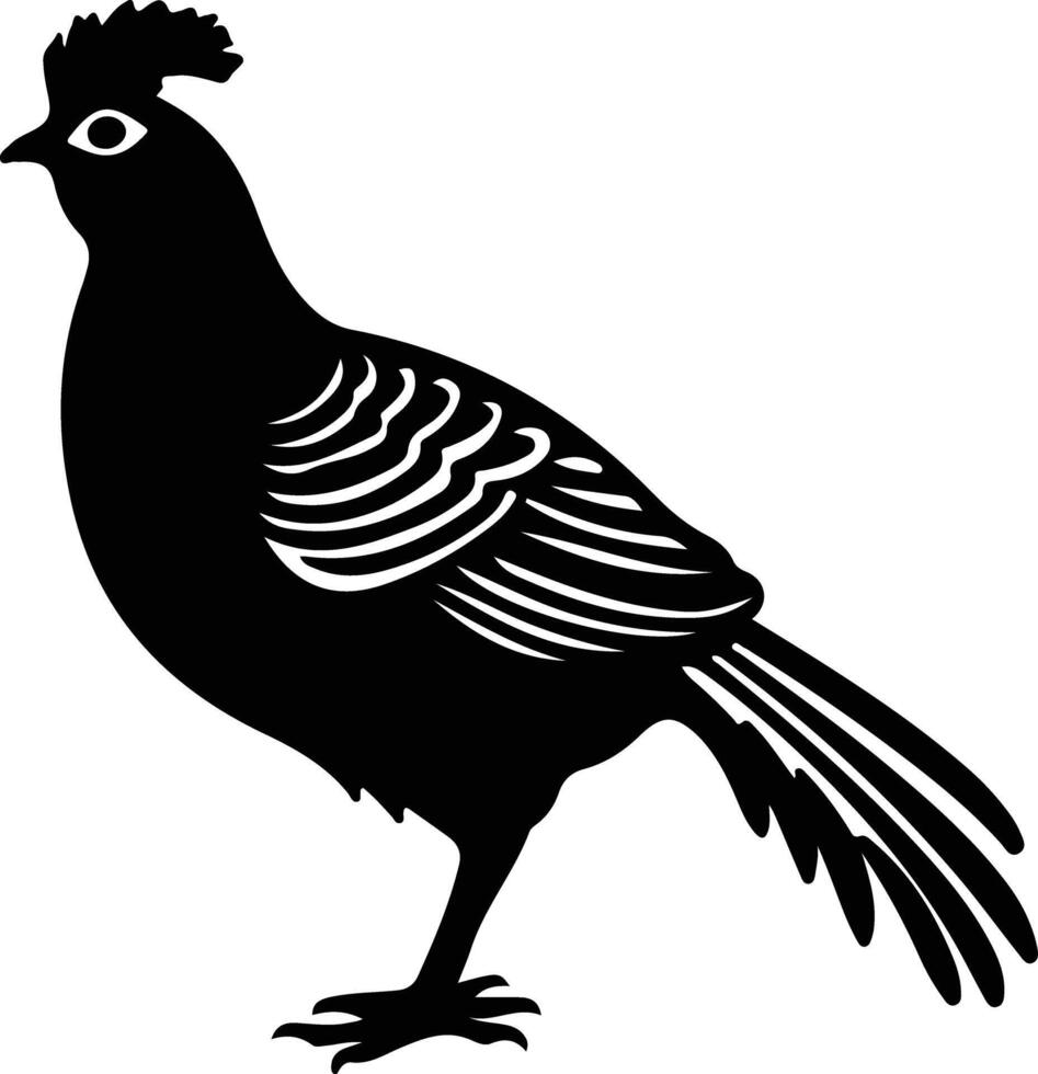 prairie poulet noir silhouette vecteur