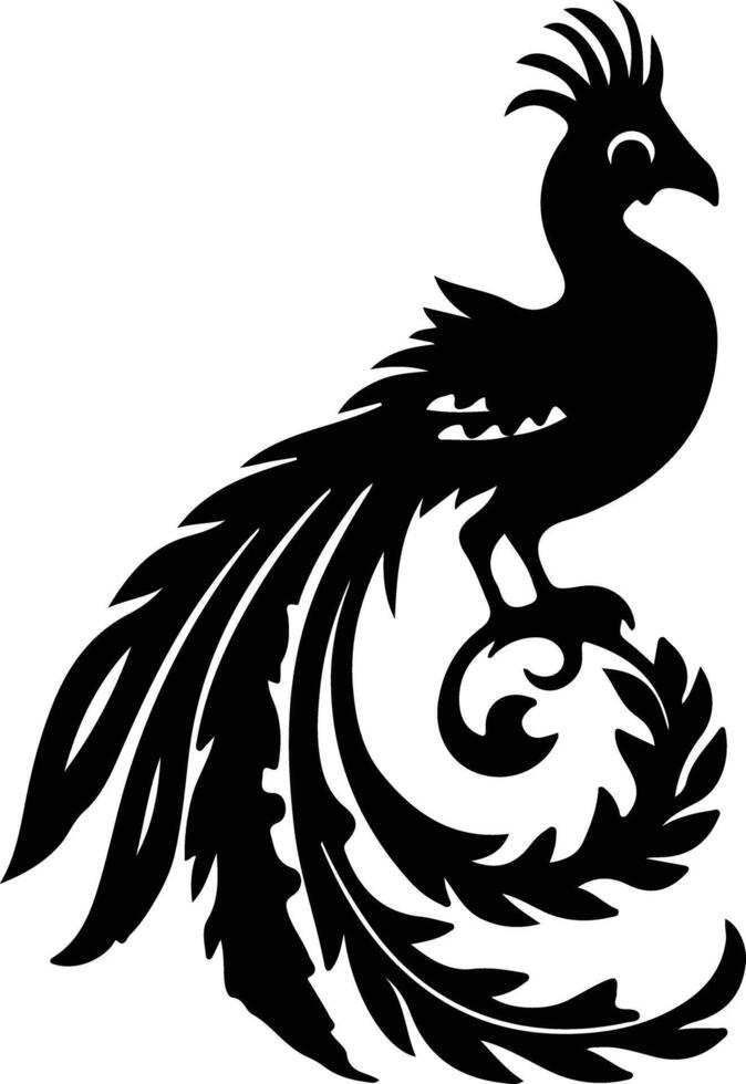 quetzal noir silhouette vecteur