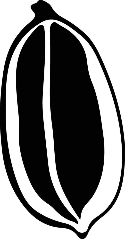 Papaye noir silhouette vecteur