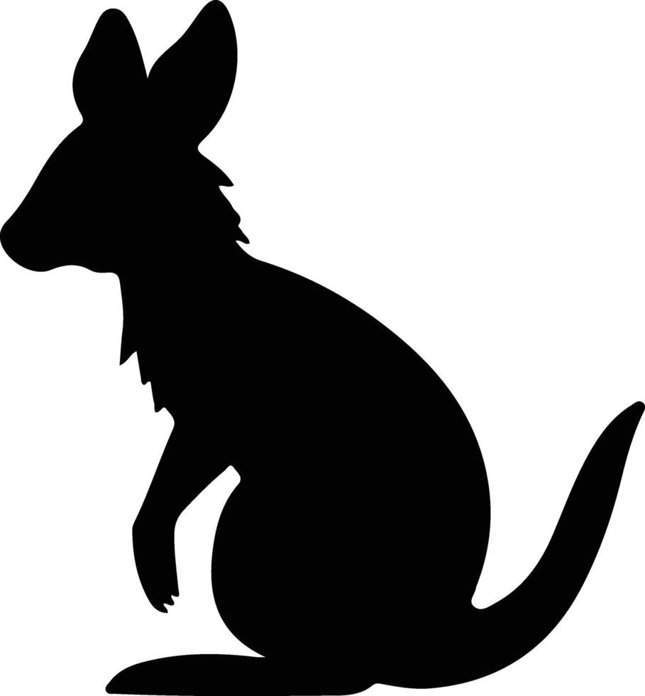 wallaby noir silhouette vecteur