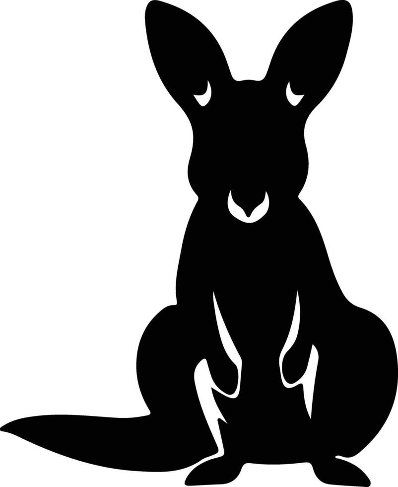 wallaby noir silhouette vecteur