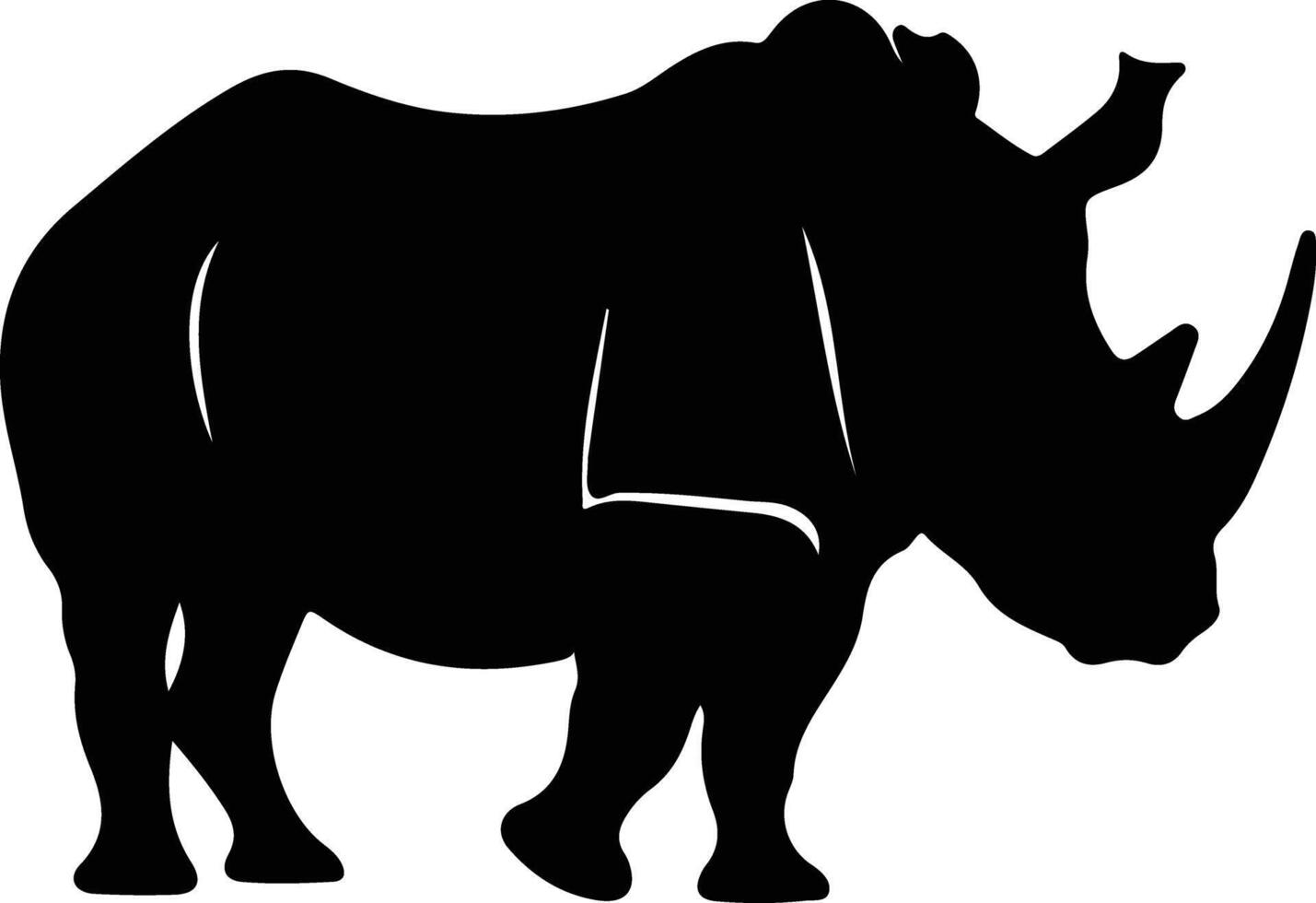 blanc rhinocéros noir silhouette vecteur
