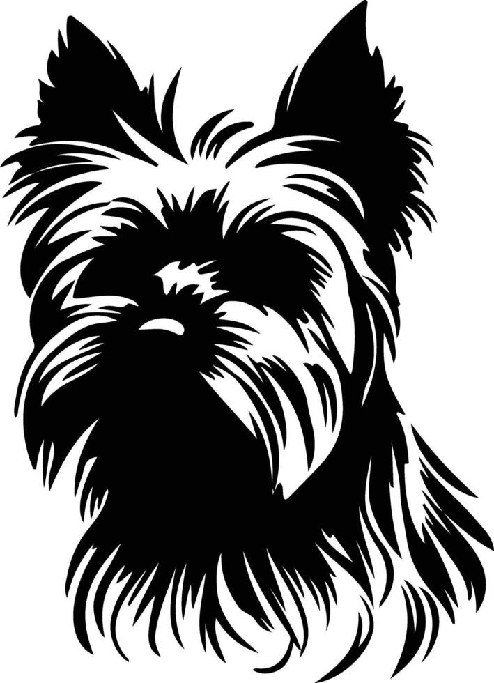 Yorkshire terrier noir silhouette vecteur