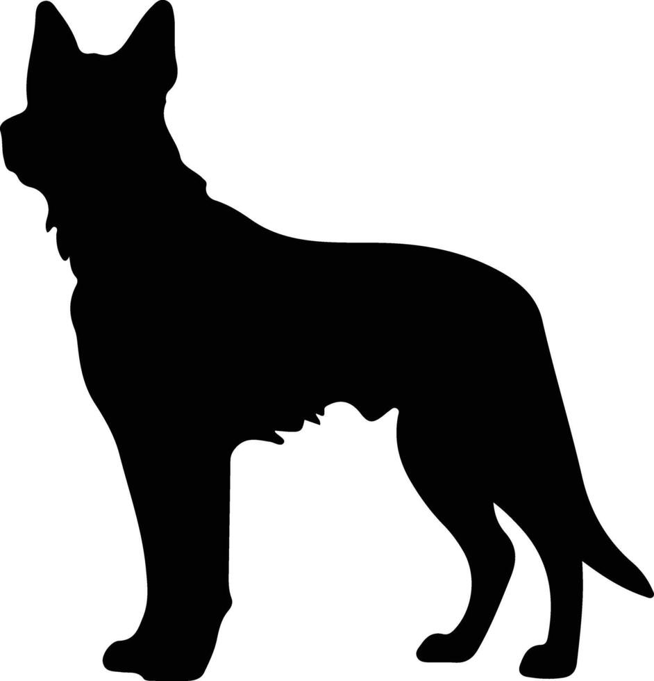 travail chien noir silhouette vecteur
