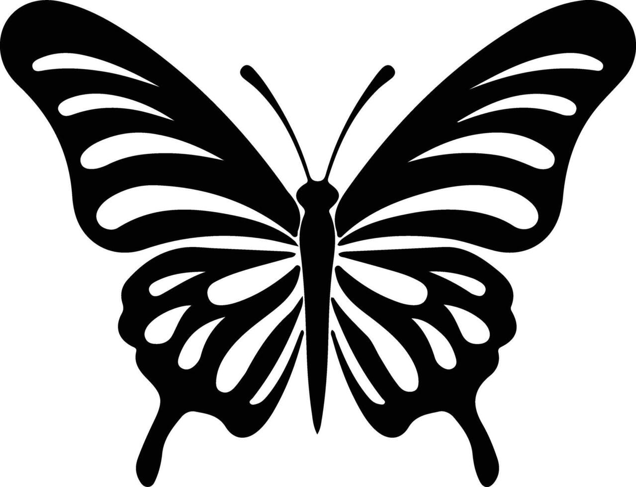 zèbre longwing papillon noir silhouette vecteur