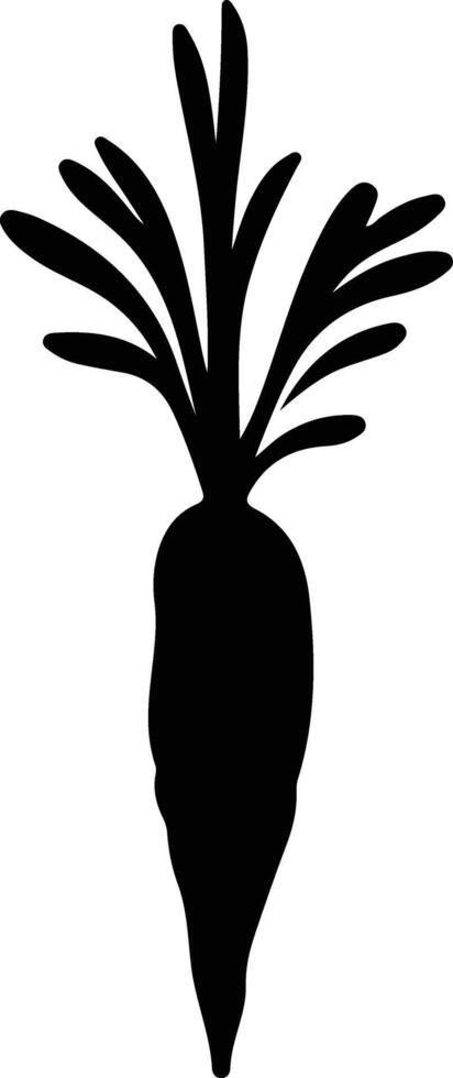 carotte noir silhouette vecteur