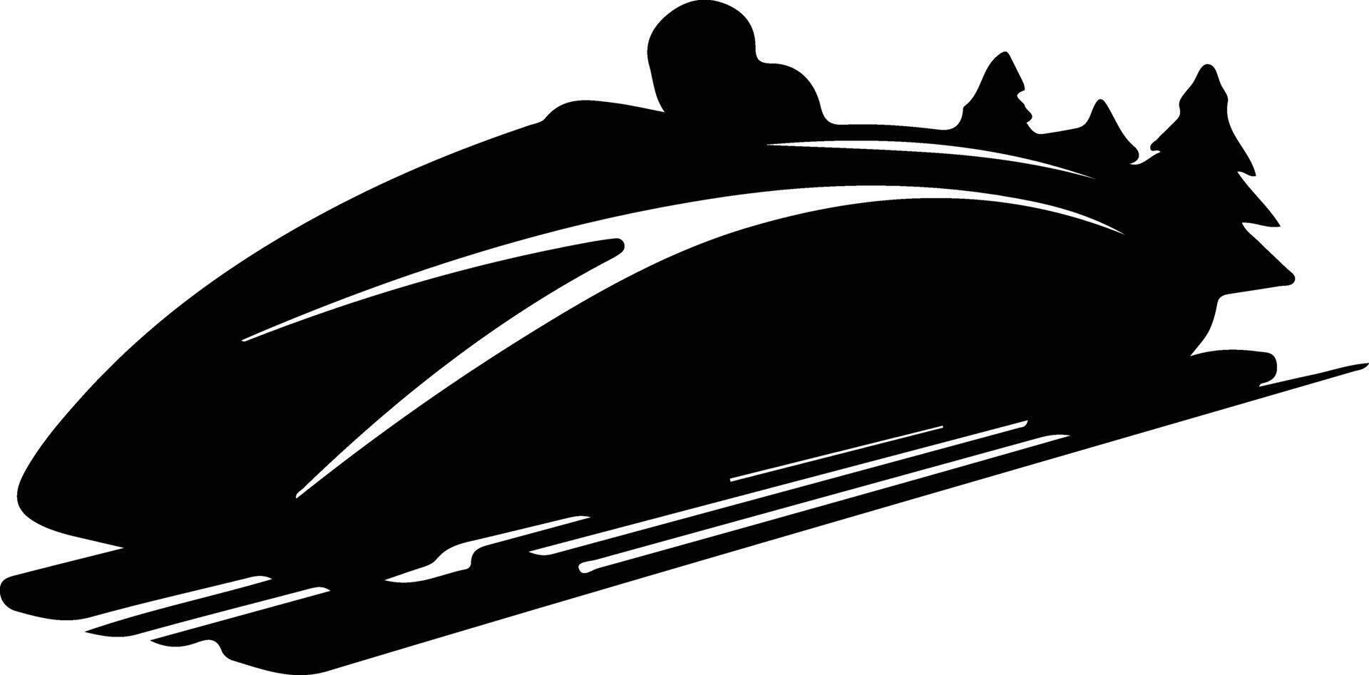 bobsleigh noir silhouette vecteur