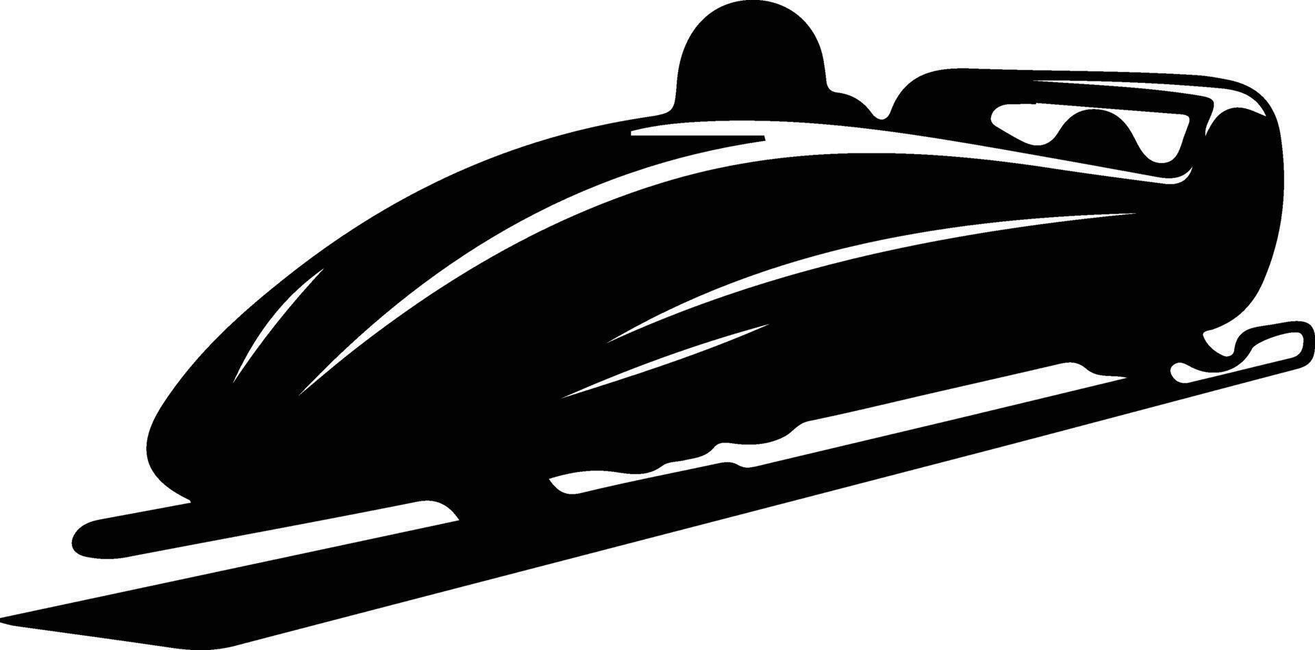 bobsleigh noir silhouette vecteur