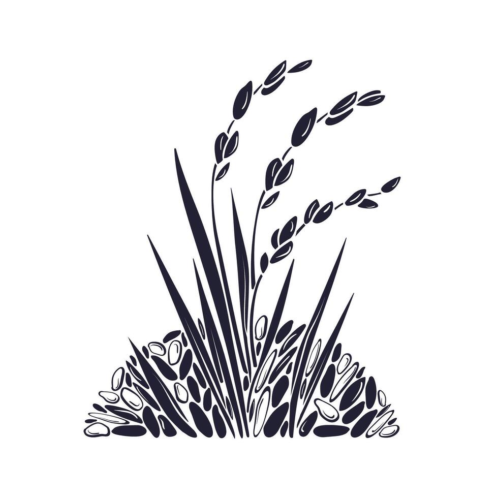riz symbole, céréale céréales. vecteur texture plante