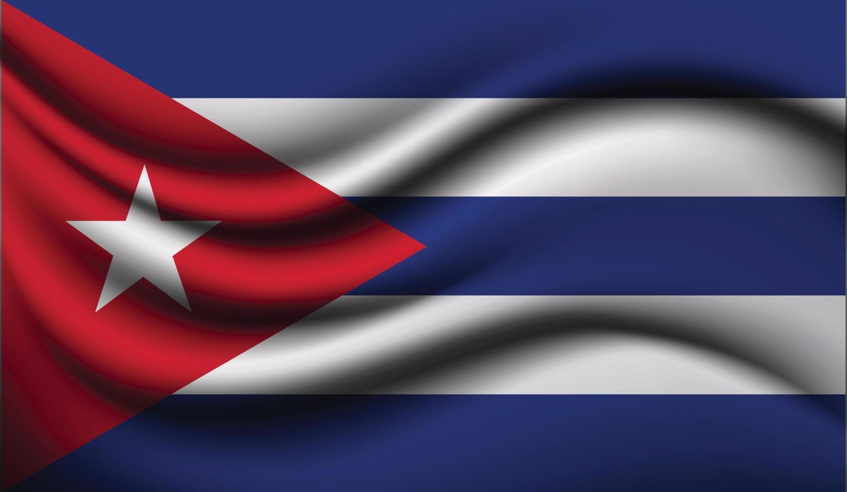 conception de drapeau ondulant réaliste de cuba vecteur