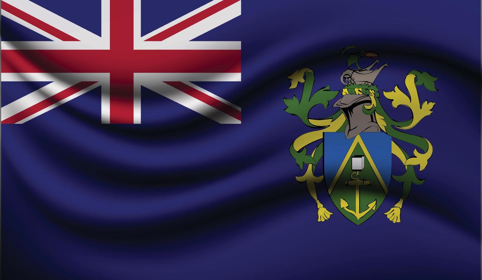 conception de drapeau ondulant réaliste des îles pitcairn vecteur