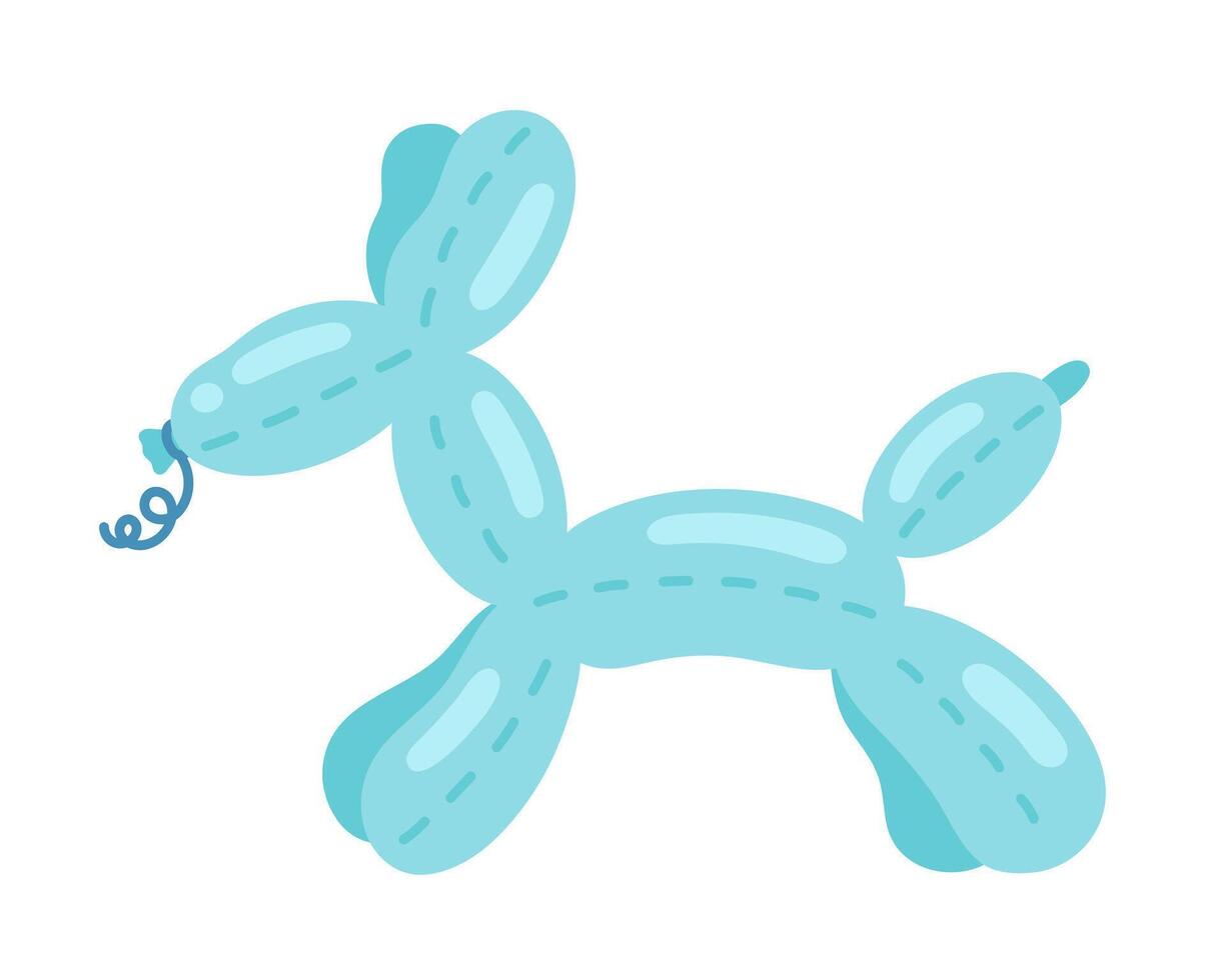 chien en forme de ballon vecteur icône. une mignonne caoutchouc jouet gonflé avec hélium ou oxygène. coloré turquoise animal de compagnie pour faire la fête, anniversaire. marrant chiot figure pour une enfant, tout-petit. dessin animé clipart isolé sur blanc