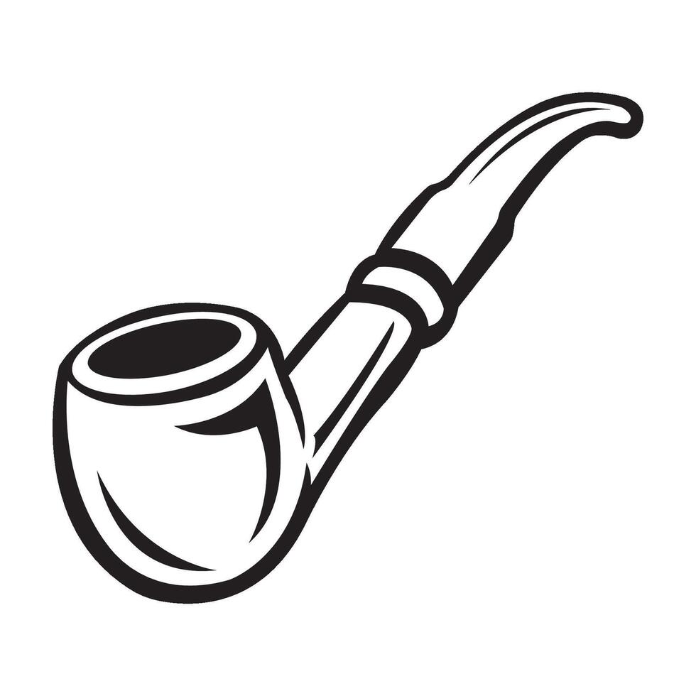 modèle de conception de vecteur de logo d'icône de pipe de fumer
