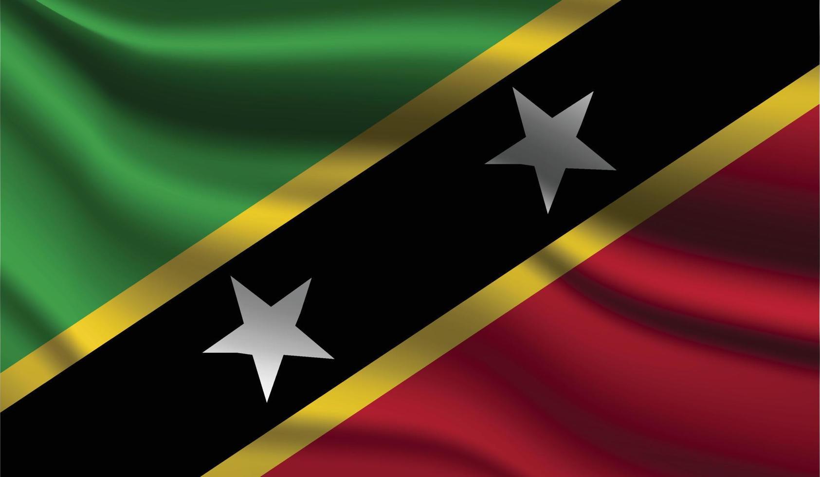 conception de drapeau moderne réaliste de saint kitts et nevis vecteur