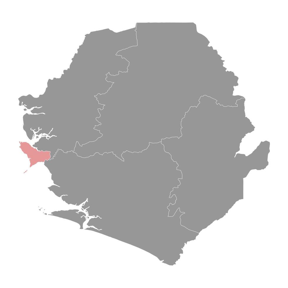 occidental zone Province carte, administratif division de sierra Léon. vecteur illustration.