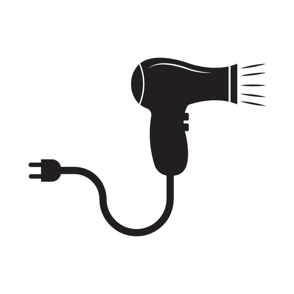 sèche-cheveux icône logo vecteur conception modèle