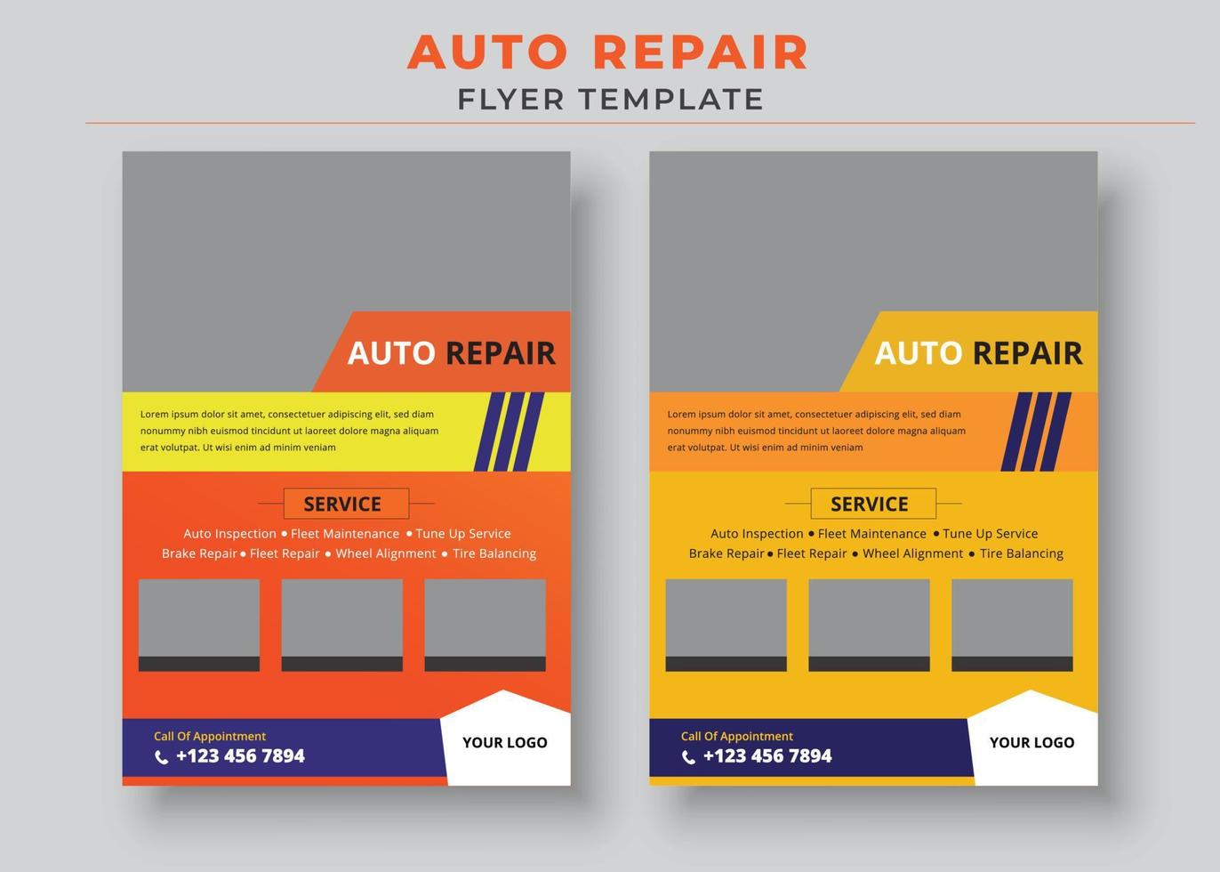 modèle de dépliant de réparation automobile, dépliant de service automobile vecteur