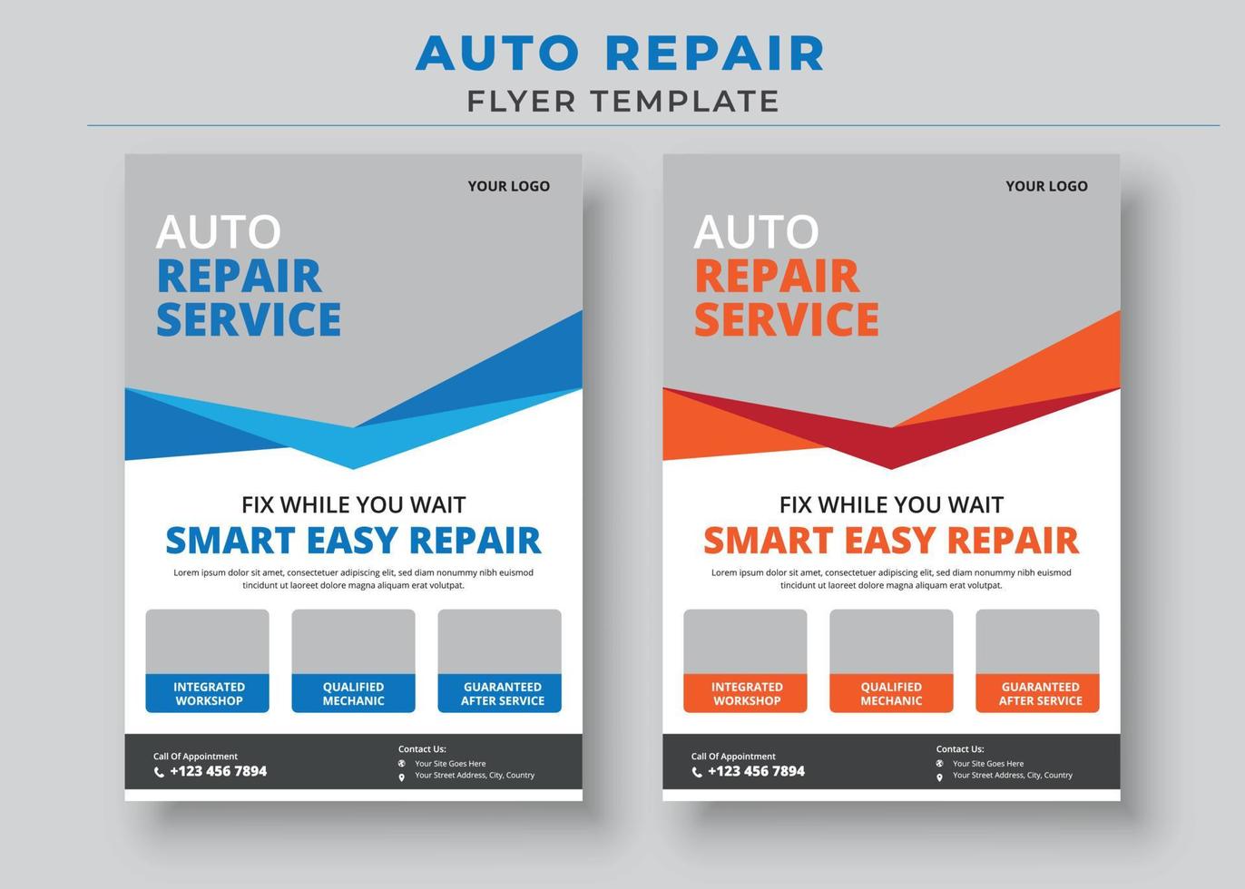 modèle de dépliant de réparation automobile, dépliant de service automobile vecteur