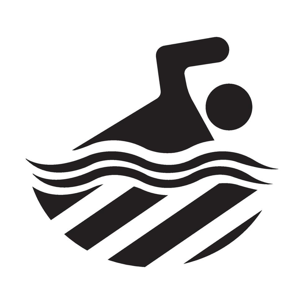 modèle de conception de vecteur de logo d'icône de natation