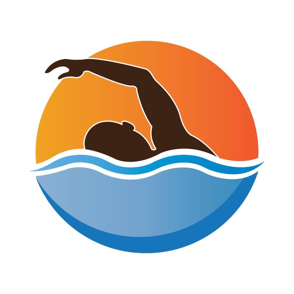 modèle de conception de vecteur de logo d'icône de natation