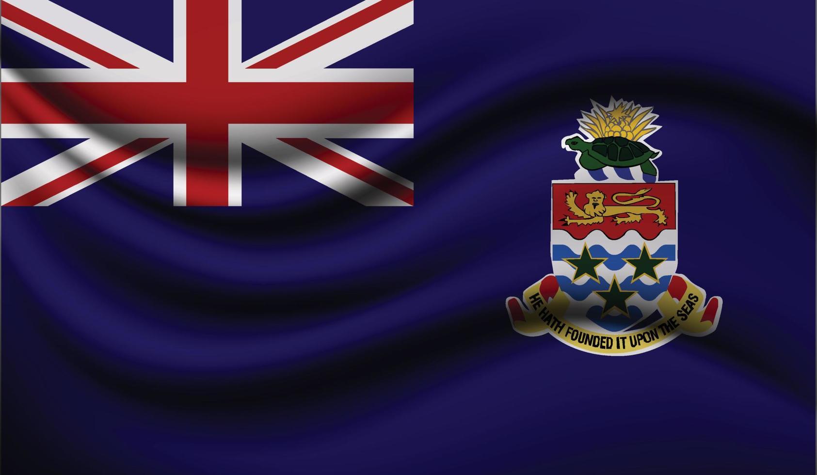 conception de drapeau ondulant réaliste des îles caïmans vecteur