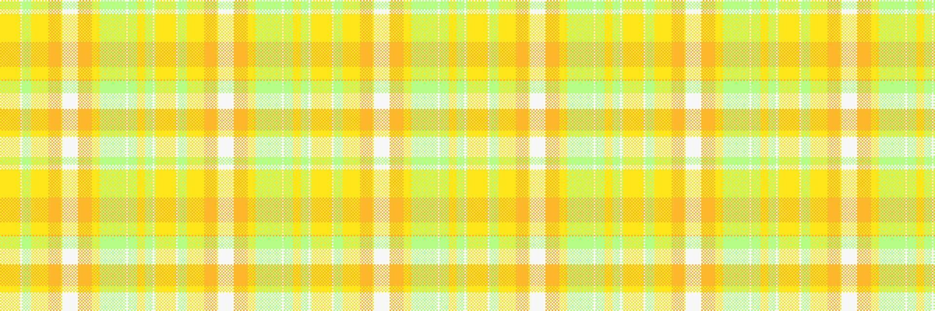 clairsemé tartan texture vecteur, rétro textile plaid tissu. royalties Contexte vérifier sans couture modèle dans Jaune et vert couleurs. vecteur