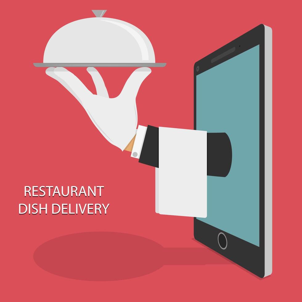 restaurant nourriture livraison concept illustration. vecteur