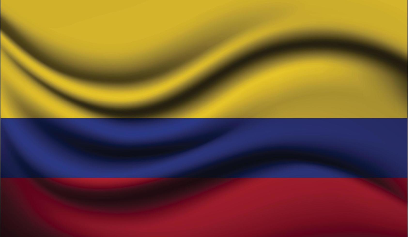 conception de drapeau ondulant réaliste colombie vecteur